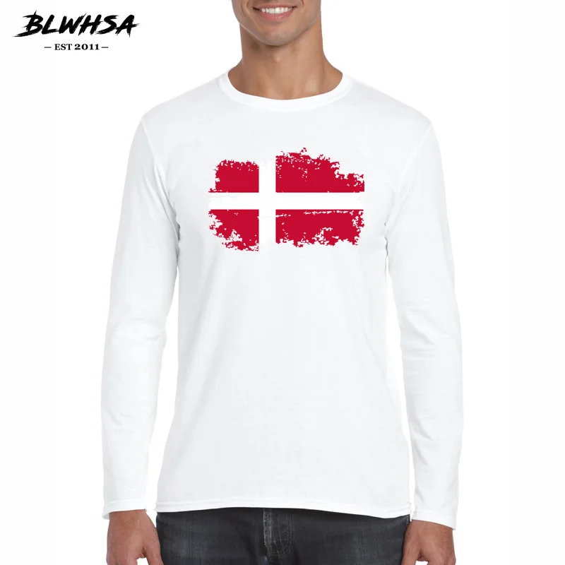 Повседневная мужская длинная футболка BLWHSA белая в стиле хип-хоп Весенняя с