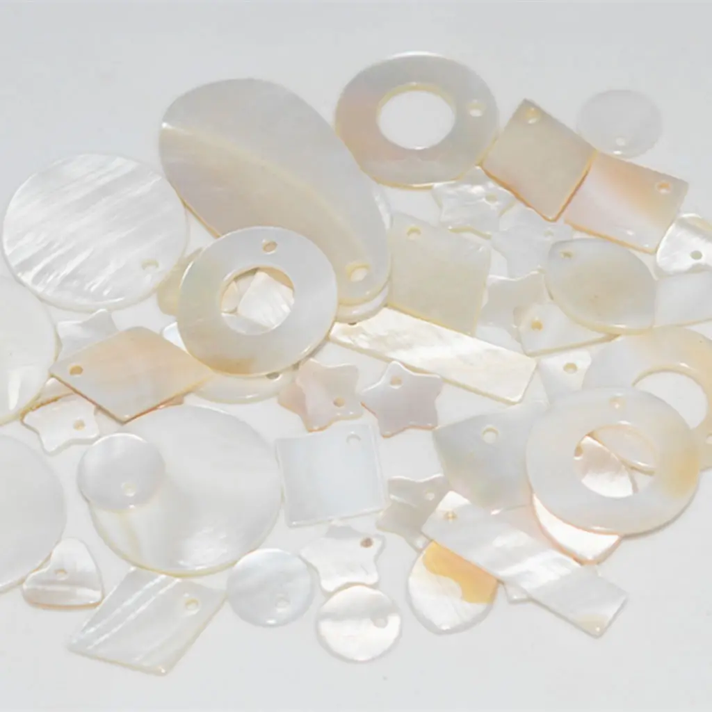 

12 Pieces Natural Shell Charm Loose Beads 10mm Round 20mm Open Circle Jewelry Findings Accessories