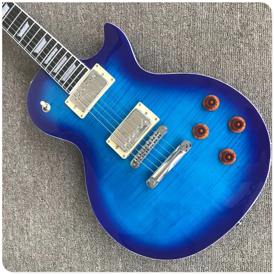 Новое поступление Gisten синий цвет электрогитара эбони с fret СИБ связывания TonePros