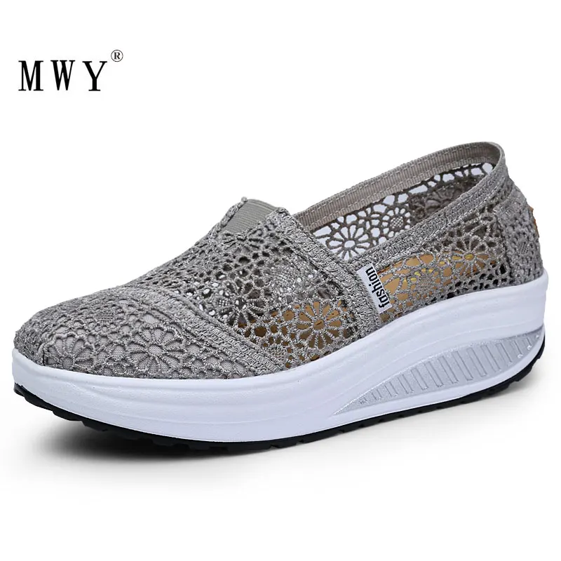 MWY-Zapatos De plataforma gruesa para Mujer, calzado De ocio, transpirable, con balancín,...