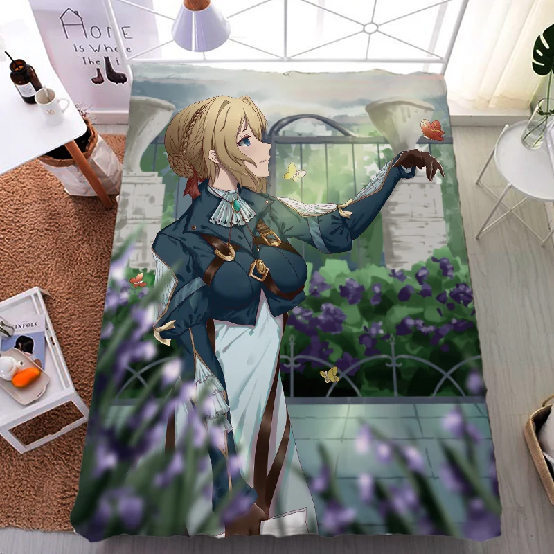 Offerte Aggiornamento Di Luglio Anime Viola Evergarden Viola Evergarden Lenzuolo In Fibra Di Latte E Coperta Di Flanella Trapunta Estiva 150x200cm
