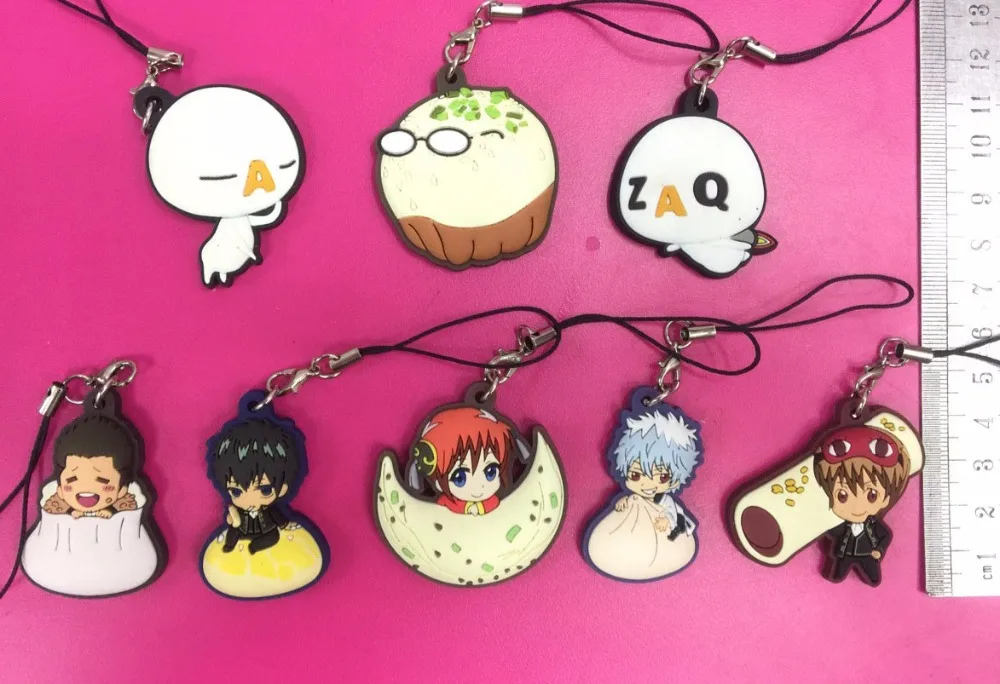 8 шт./лот Gintama аниме брелок Sakata Gintoki Toushirou пятиконечная звезда Шимура Shinpachi Okita Sougo