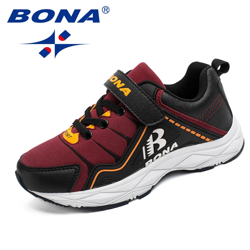 BONA New Style Children Casual Shoes Hook &amp Loop Boys Synthetic Girls Comfortable Kids Sneakers Fast Free Shipping | Детская одежда