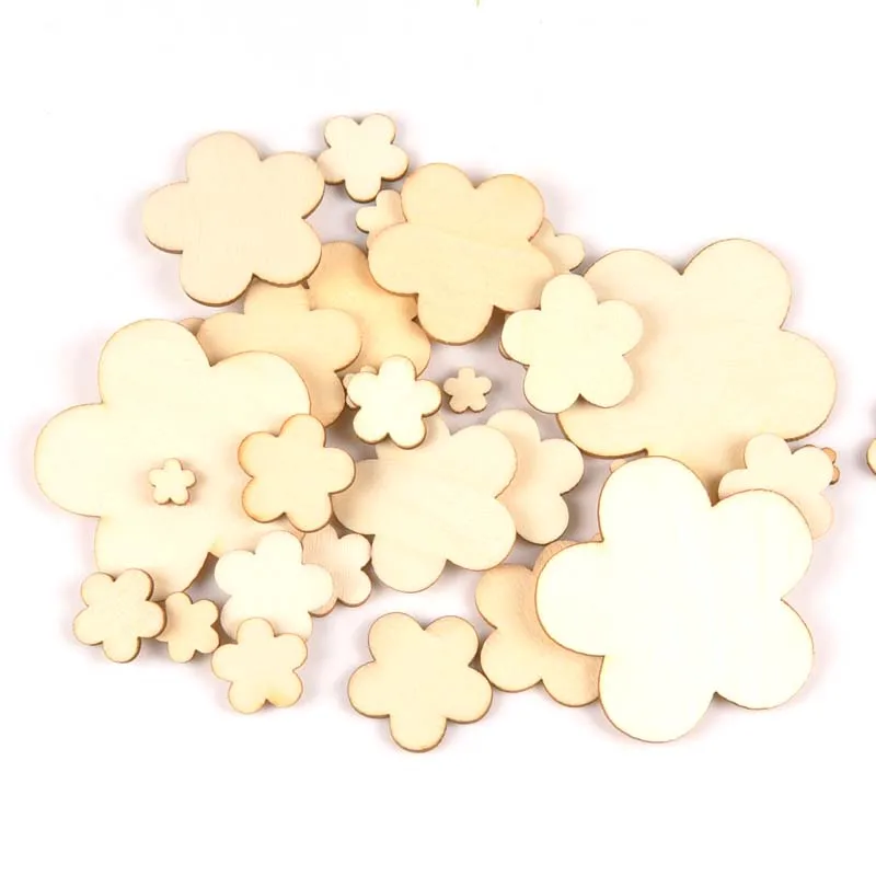 10-80mm mixed Flower pattern Wood DIY Craft Scrapbooking handicrafts Handmade ornaments Accessory Decoration MT1962 | Дом и сад