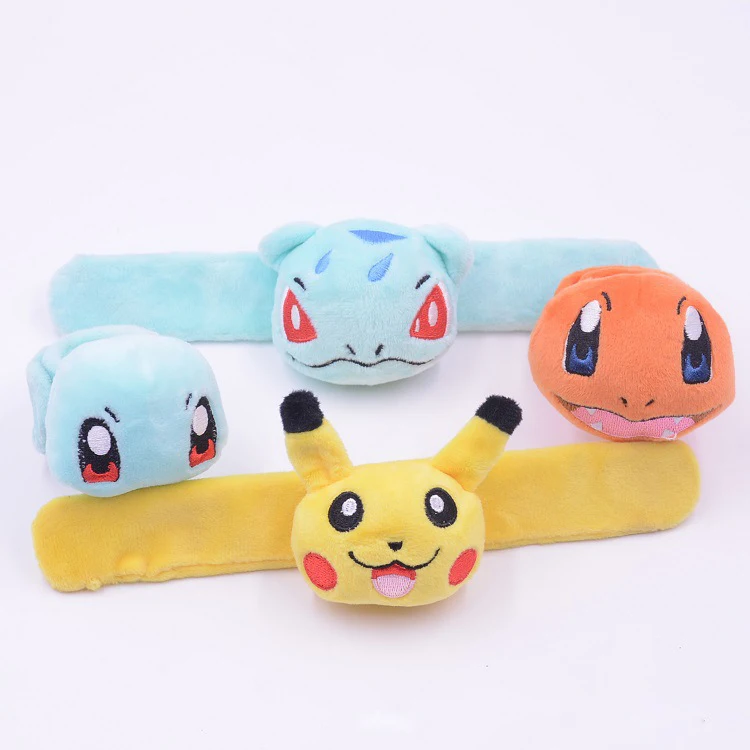 Мягкое детское кольцо Pikachu браслет на запястье с металлической памятью