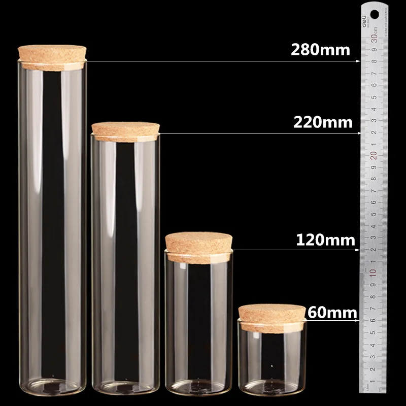 90ml Glass Saffron Jars with Corks Food Grade Widemouth Container Transparent Clear Empty Bottles 57x60mm 12pcs | Дом и сад