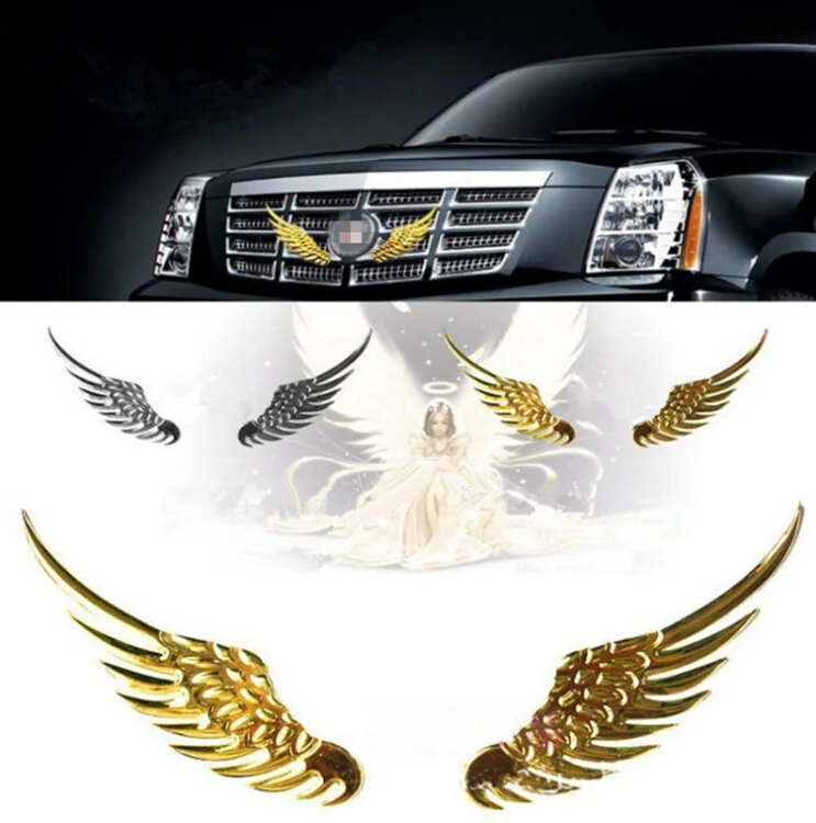 Автомобильный Стайлинг Модные металлические наклейки 3D крылья автомобильная