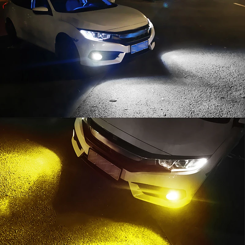 

Pair COB H1 H4 H7 9006 Driving 8000K Ice Blue 6000K White 3000K Amber Yellow Car Fog Lights Bulbs Dual Color Auto LED Lamps