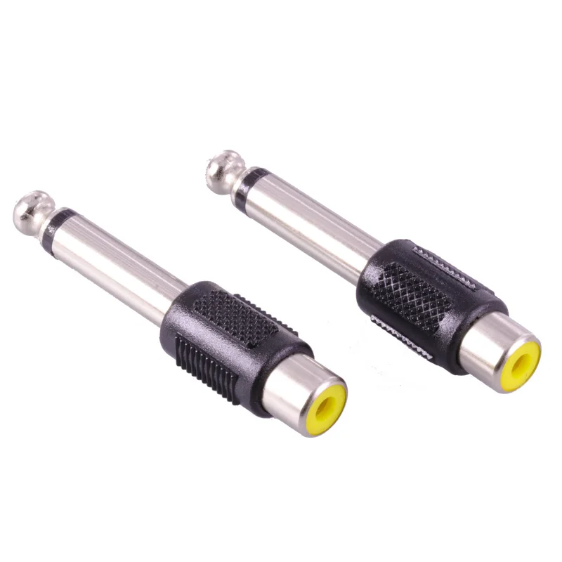 4 шт. никелированные 2 контактный разъем желтого разъема типа тюльпан Jack 6 35 моно