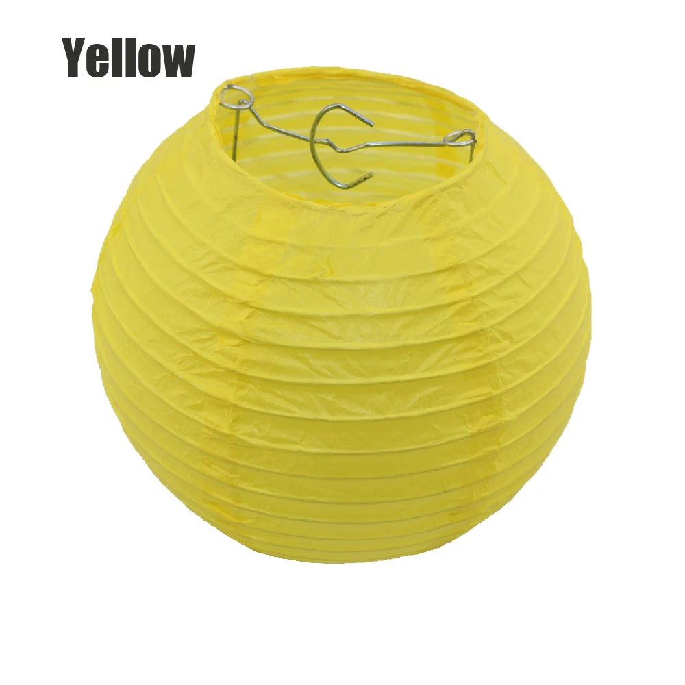 yellow 10 шт./лот " 8" 1" 12" 1" 16" белый/розовый 20 цветов круглые бумажные фонари для свадебной вечеринки украшения церемонии подвесные фонари - Цвет: yellow