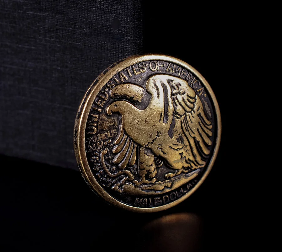 

10X Retro Half Dollar Liberty Eagle Replica Leathercraft Conchos Set Screw Back