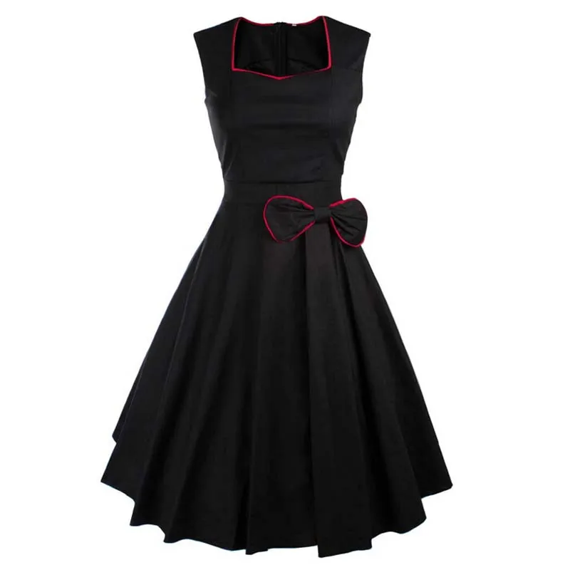 Vestidos женщины летнее платье старинные ретро ну вечеринку халат рокабилли 50 s