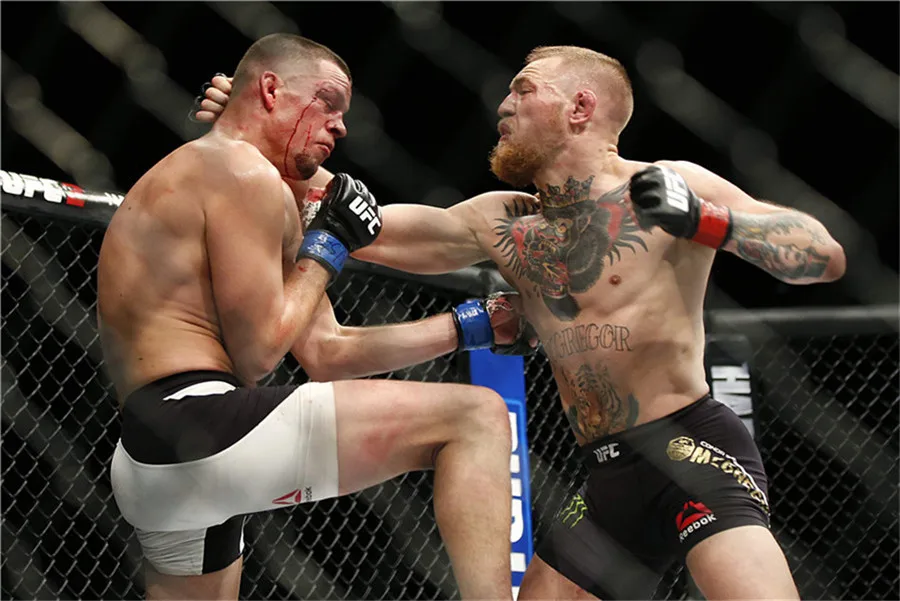 McGregor VS Nate Diaz Боевая ММА Картина на холсте для гостиной домашний декор Современная