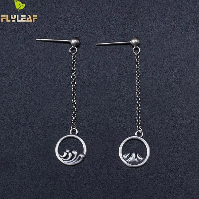 

Flyleaf Real 925 Sterling Silver Simple Vows Drop Tassel Long Earrings For Women High Quality Earings Fashion Jewelry Vintage