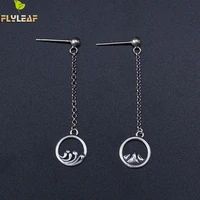 flyleaf real 925 sterling silver simple vows drop tassel long earrings for women high quality earings fashion jewelry vintage
