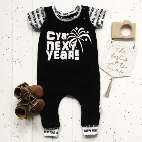 2018 Summer Baby Romper Cotton Kid Boy Girl Happy New Year Short Sleeve Sunsuit Jumpsuit Outfits Clothes | Детская одежда и обувь
