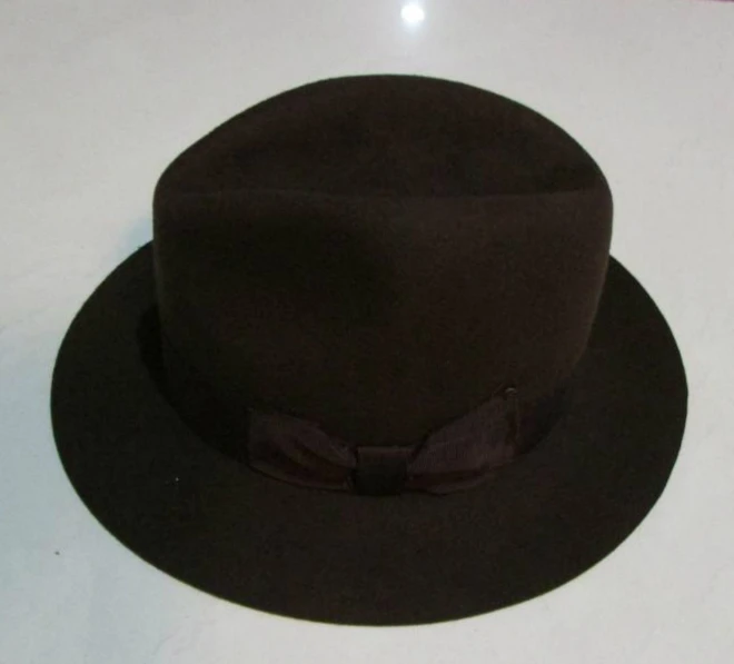 crushat шерсть из Австралии Fedora мода унисекс черный Хомбург Панама джазовая, шляпа для мужчин Панама Fedora Черные Шляпы B-1540
