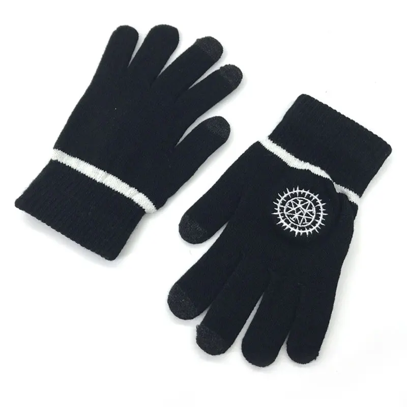 Unisex Gloves Full Finger Screen Touch Superman Striped Knitted Glove Elastic Winter Wrist Mittens Outdoor Lovers Gift Warmer