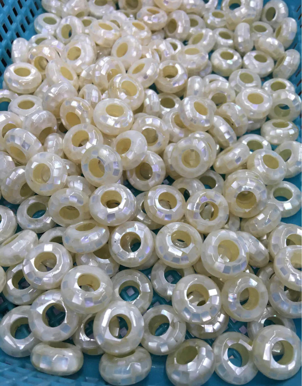 7x14mm Natural Shell Mosaic Beads MOP White Grey Yellow Abacus Shape Big Hole Loose DIY Jewelry Making | Украшения и аксессуары