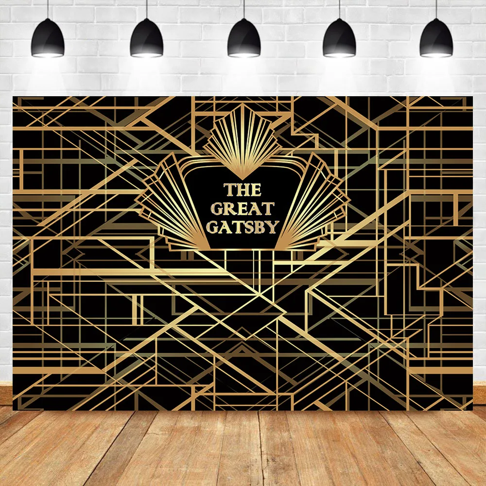 

Фон для фотосъемки Gatsby на день рождения, черные золотые фоны для фотосъемки, студийные съемки