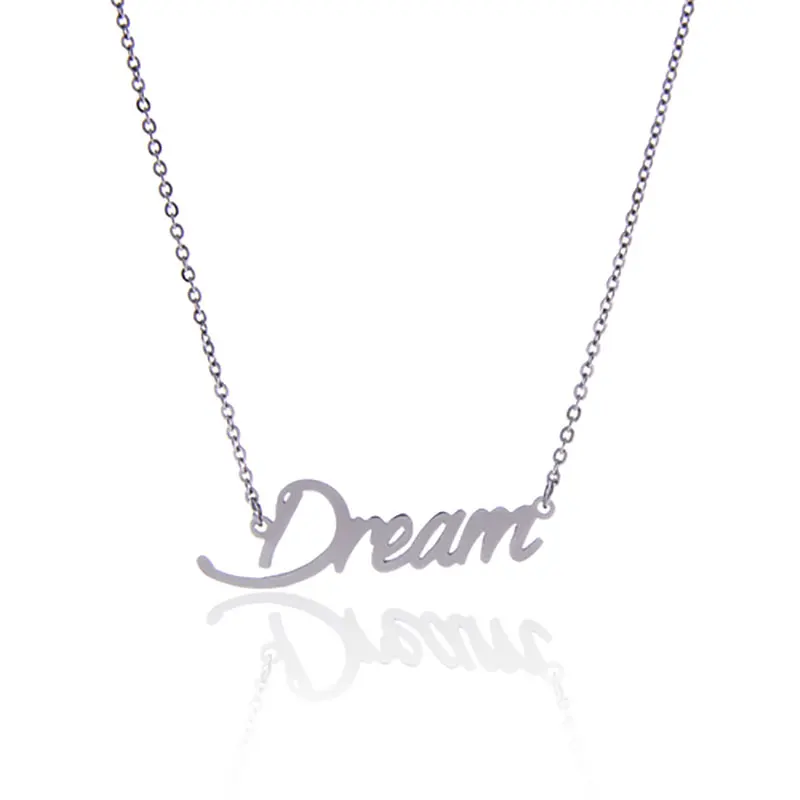 Женское Ожерелье с надписью &quotDream&quot AOLOSHOW колье из нержавеющей стали NL 2437|nameplate