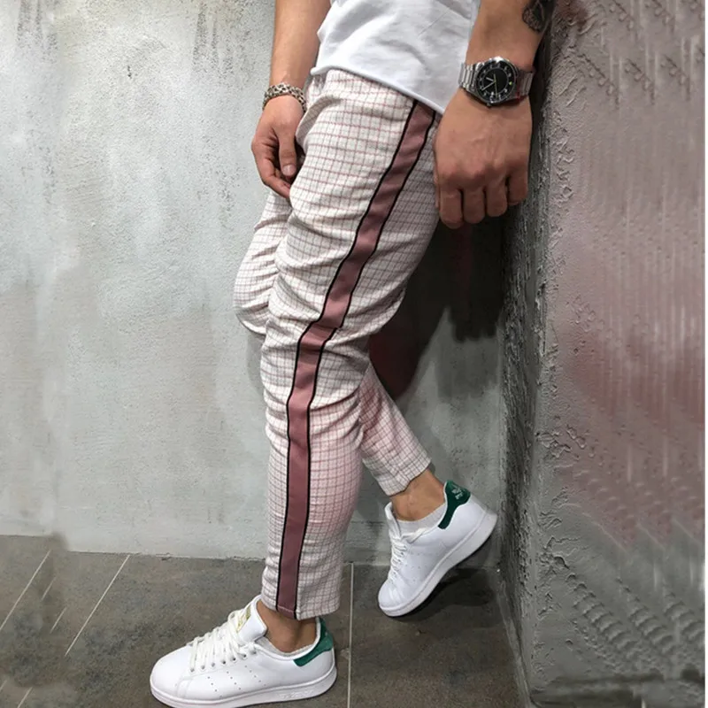 Новинка 2019 модная одежда хлопковая смесь мужские полосатые Длинные повседневные