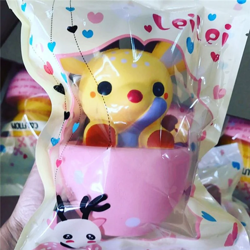 Squishying Jumbo Teacup олень лося 14 см медленно поднимающаяся игрушка с оригинальной