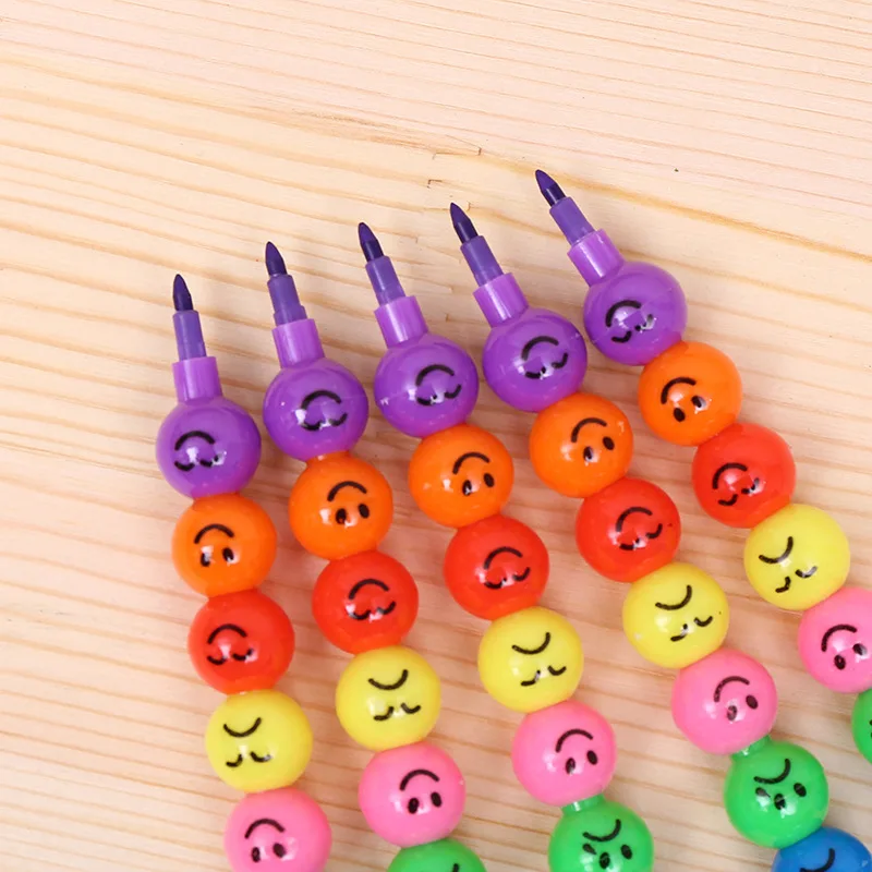 200 шт смайлик мультфильм цветной карандаш Радуга свинец смешные лица карандаши