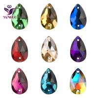yanruo teardrop sew on rhinestones glass crystal stone sewing embroidery clothes accessories stones for diy wedding dress decor