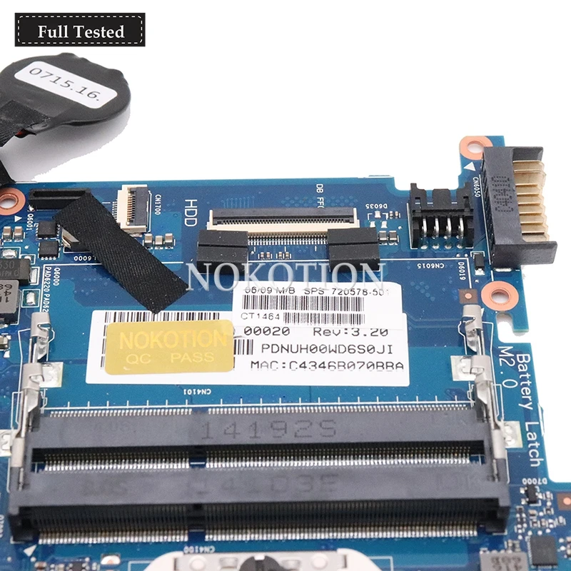 Материнская плата NOKOTION 720578 501 001 для ноутбука HP Envy 15 J 6050A2555101 MB A02 Radeon HD8550 DDR3L|laptop