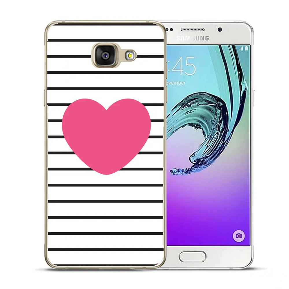 Мягкий силиконовый чехол в полоску с принтом сердца для Samsung Galaxy A3 A5 A7 2015 2016 2017 A520 A8