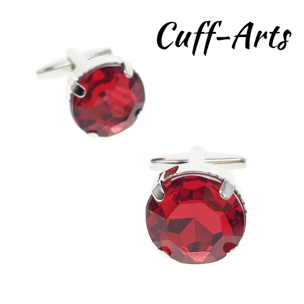 

Cuffarts Fashion Mens Cufflinks 2018 Red Acrylic Crystal New Brass Cufflinks For Men's Shirt Wedding Bouton Manchette C20124