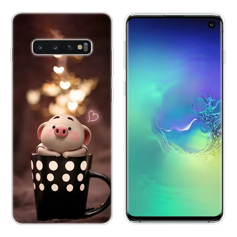 Hot Cute Cartoon Piggy Soft Silicone Case For Samsung Galaxy S10 S9 S8 Plus S7 Edge A6 A8 A7 A9 2018 A5 2017 Fashion Cover | Мобильные