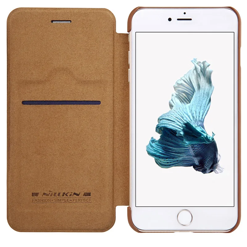 Чехол-книжка Nillkin Qin из натуральной кожи для iPhone 7 Plus сумка-кошелек | Мобильные