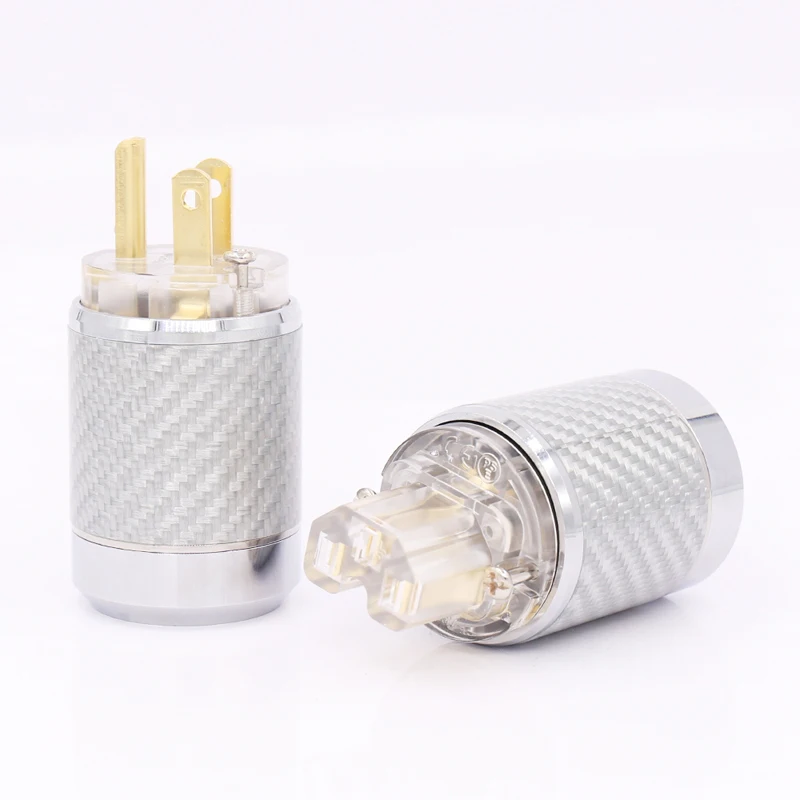 

Carbon Fiber Gold Plated US Version European Standard AC Power Plug IEC Female Plugor