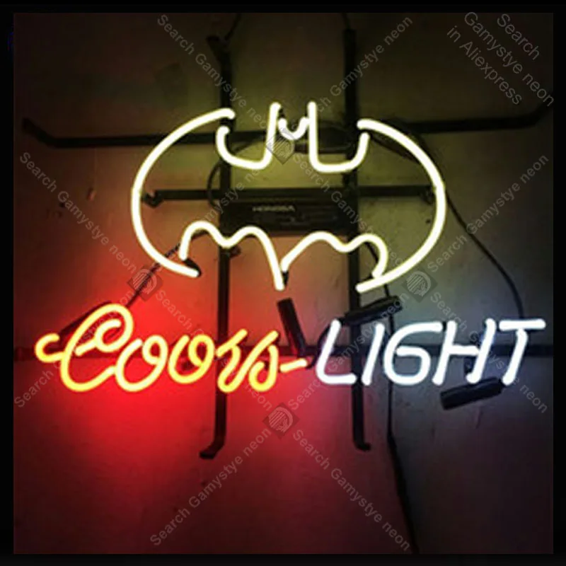 

NEON SIGN For Coors Light Bat NEON Lamp GLASS Tube Affiche Decor club Shop Window Handcraft Publicidad anuncio luminoso Dropship