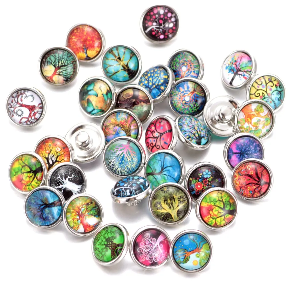 20 шт./лот смешанные цвета и узор 12 мм стеклянные оснастки ювелирные изделия