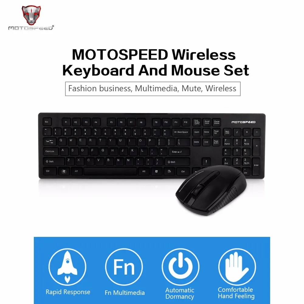 Оригинальная мотоскорость G4000 2,4G Беспроводной клавиатура и Мышь Combo USB 2,0 104 ключей Эргономика 10 метров 1000 Точек на дюйм Мышь