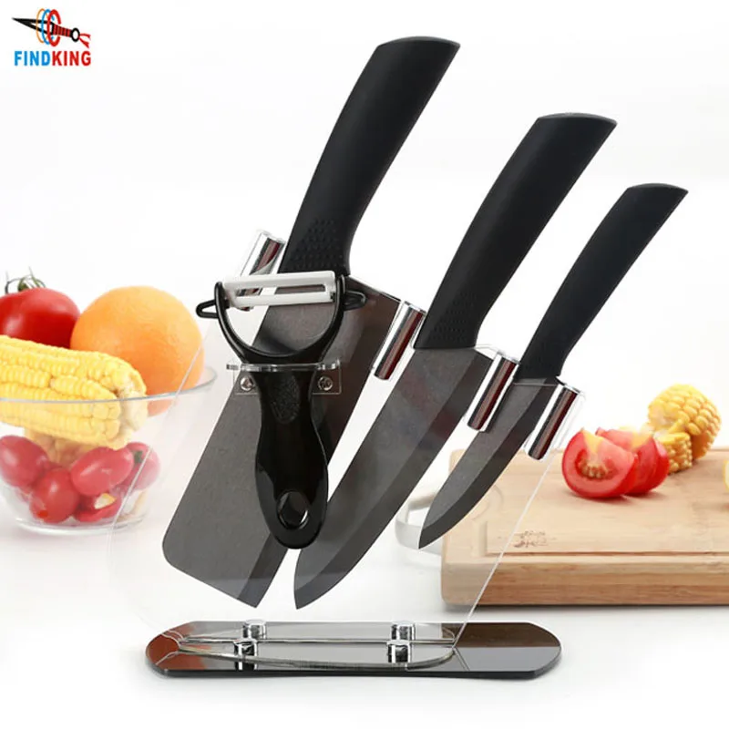 

FINDKING Brand New 4" 6" 6.5'' inch+peeler+Acrylic Holder fruit Chef Kitchen Ceramic Knife Set kitchen cooking tools