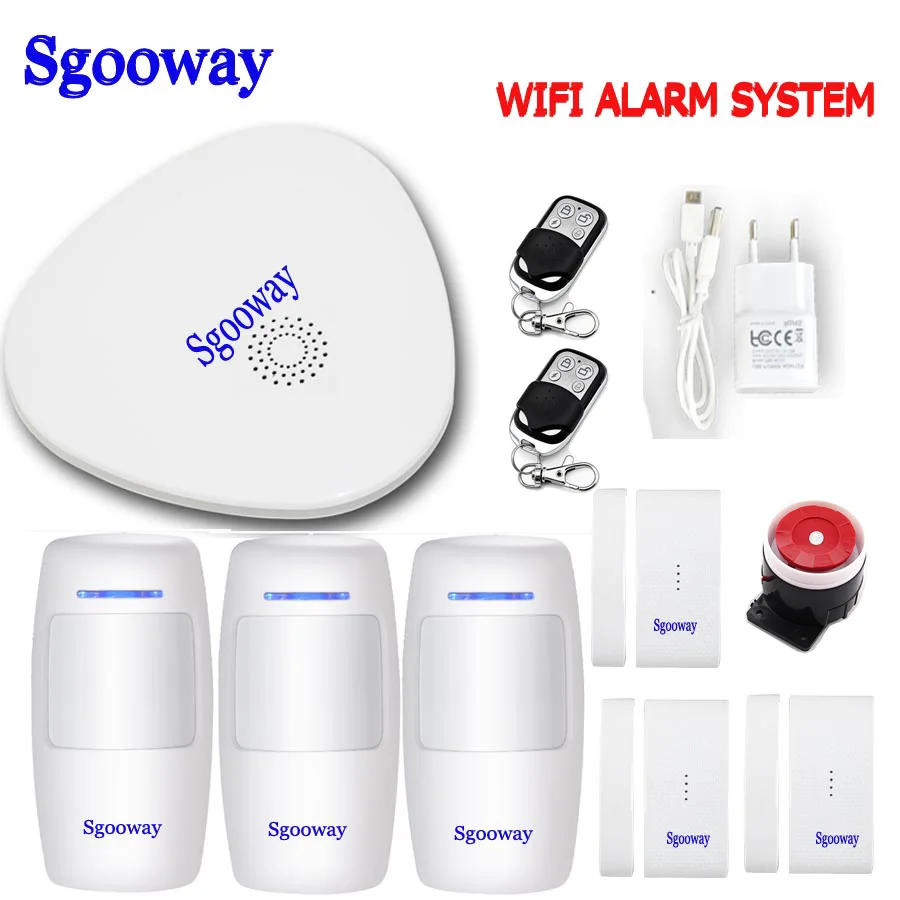 Sgooway EN RU ES язык беспроводной домашней безопасности Wi-Fi Сигнализация приложение дистанционное управление с ip-камерой PIR датчик двери - Цвет: V10 Bundle D
