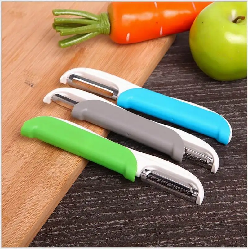 Оптовая продажа 200 шт. Овощечистка из нержавеющей стали двухсторонний кухонный