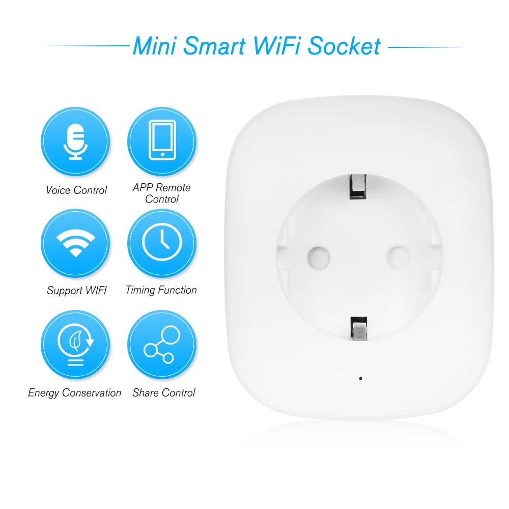 Розетка с таймером розетка европейским и Wi Fi управлением через приложение для