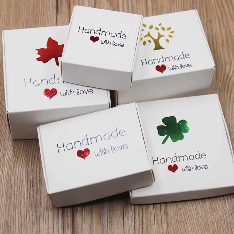 10pcs/lot multi styles Wedding gift Box Vintage Kraft Handmade Gift box white paper package black gold foil display | Украшения и