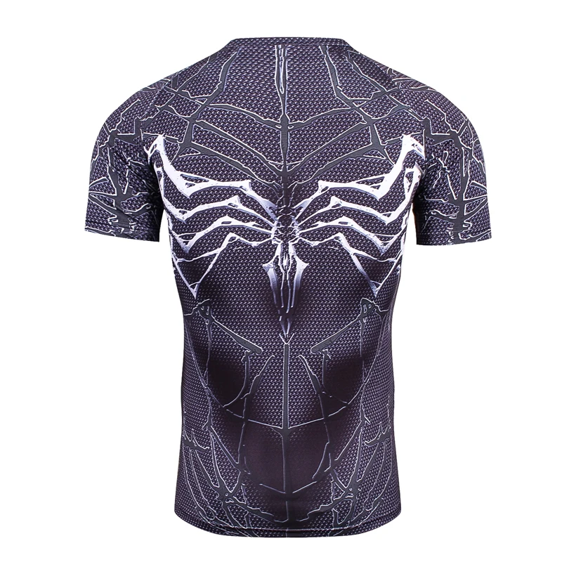 Новый черный Человек паук 3D футболки с принтом Для мужчин рубашка сжатия