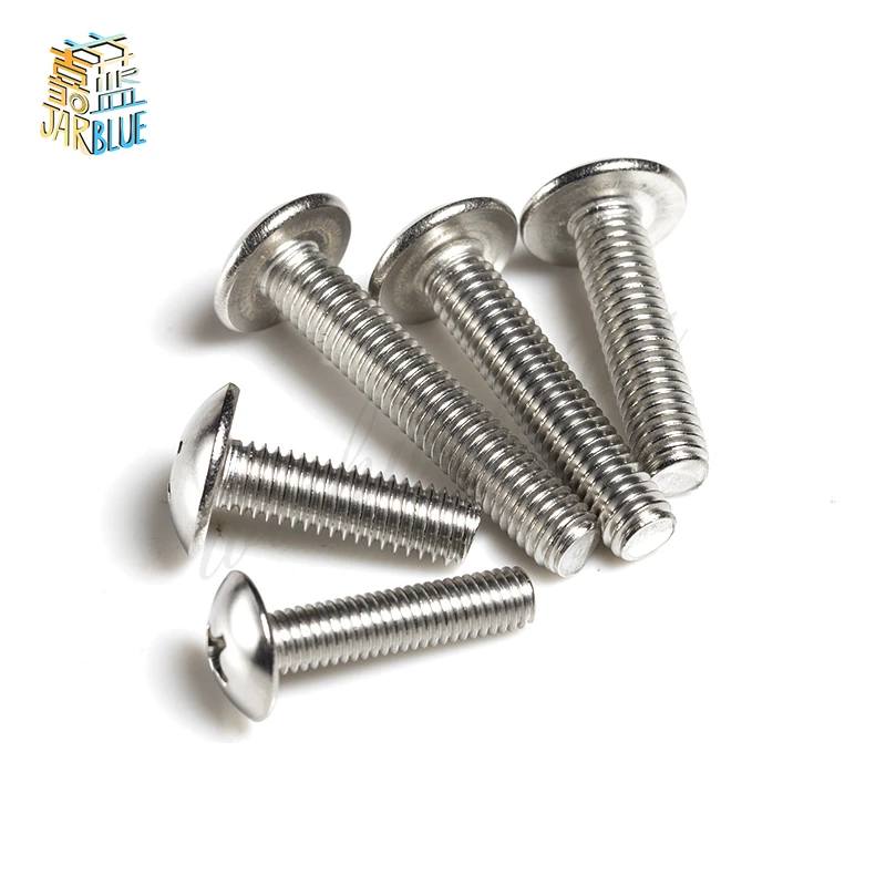 

100pcs M2 M2.5 304 Stainless Steel Mushroom Head Screws Large Flat Head Machine Screws Large Flat Head Screw