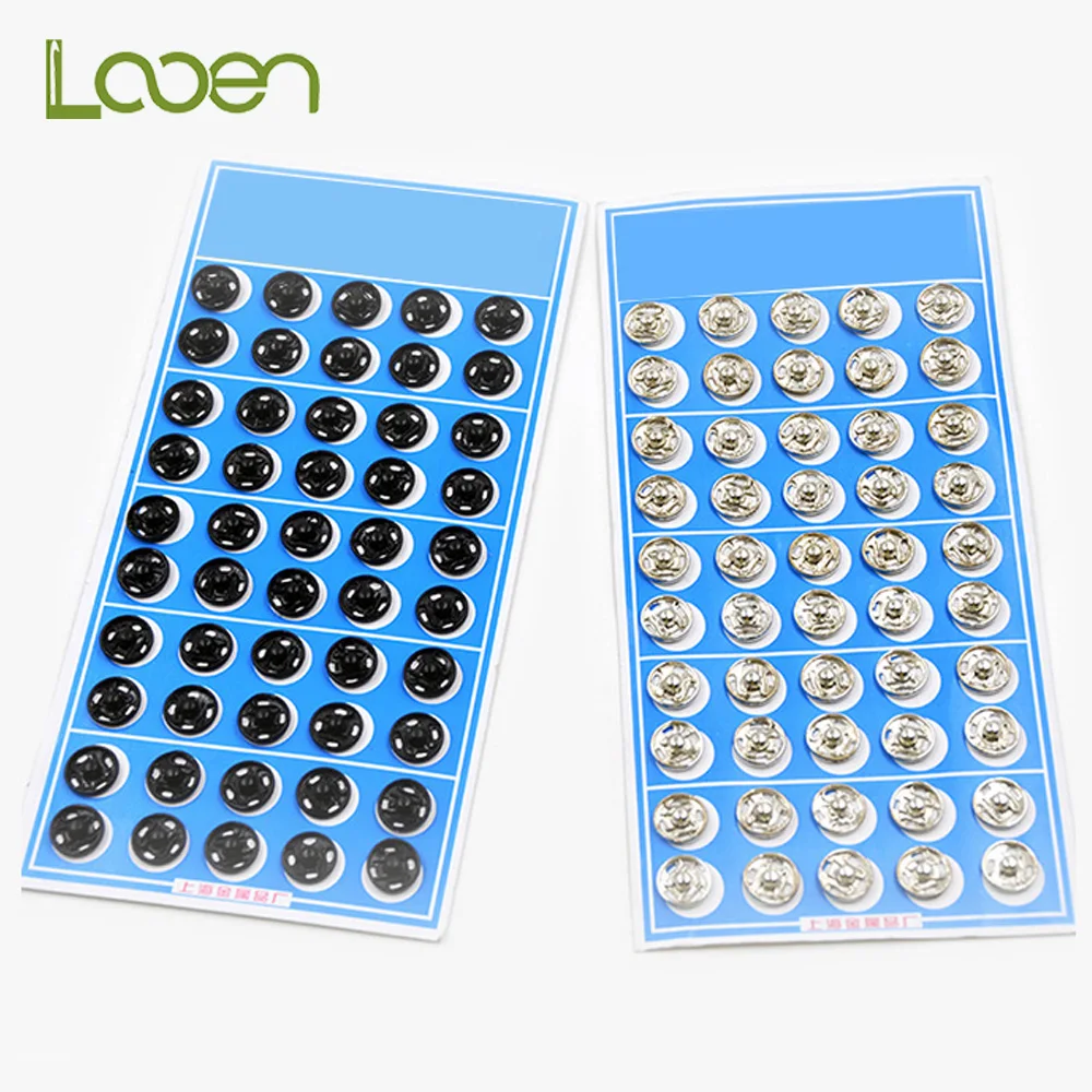 50 парт/уп. серебристо черные металлические кнопки из нержавеющей стали шпильки