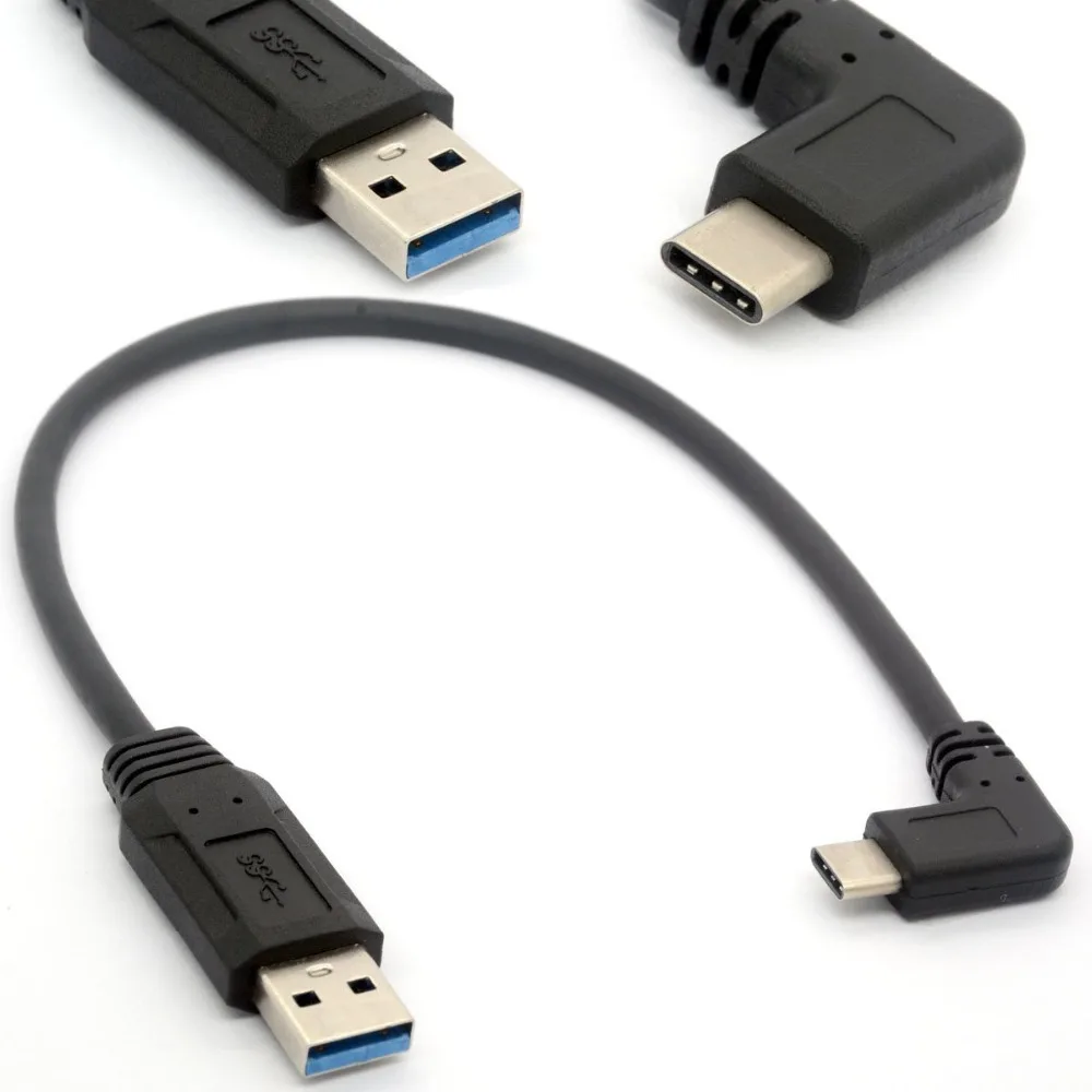 Прямой 90 градусов кабель USB 3 0 тип A папа к 1 Тип C Мужской Угол синхронизации и