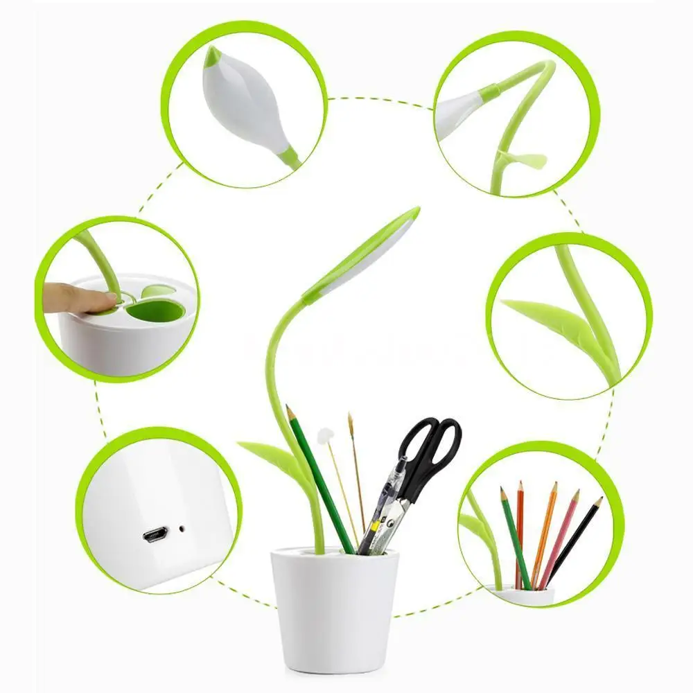 USB 5V диммируемая Светодиодная настольная лампа аккумуляторная Ночная