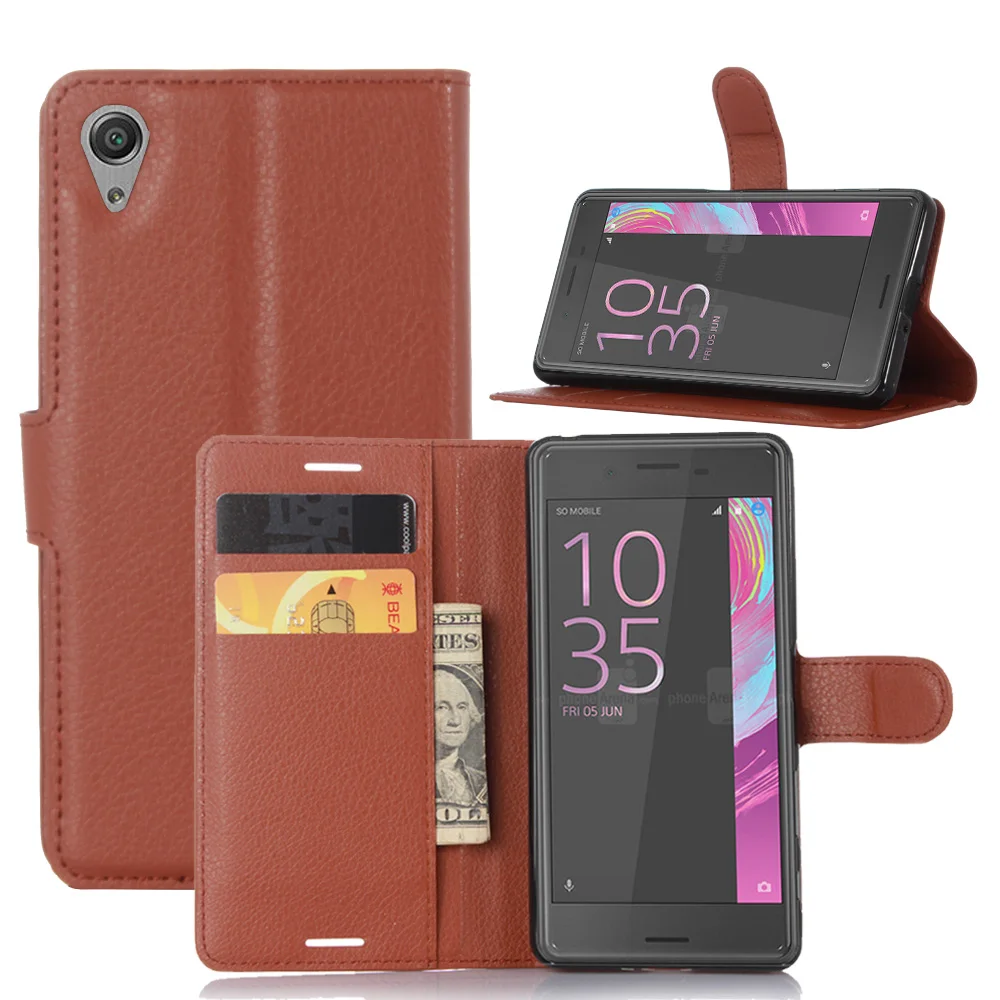 Для sony x performance case luxury флип кожаный бумажник телефон с подставкой функции и карты