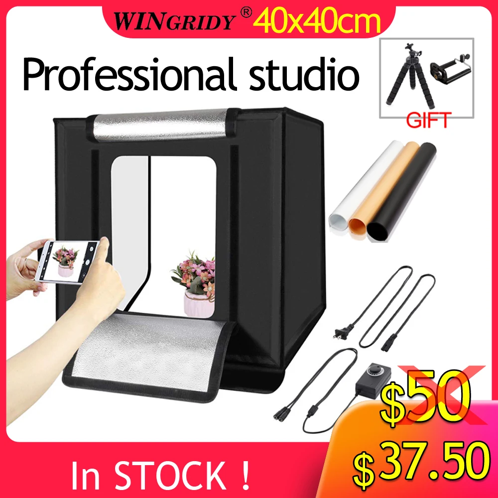 WINGRIDY W40 светодиодный складной софтбокс для фотостудии светильник 40*40 палатка с